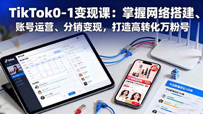 （16334期）TikTok0-1变现课：掌握网络搭建、账号运营、分销变现，打造高转化万粉号-微科网创