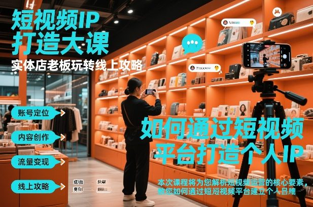 短视频ip打造大课，实体店老板玩转线上攻略-微科网创