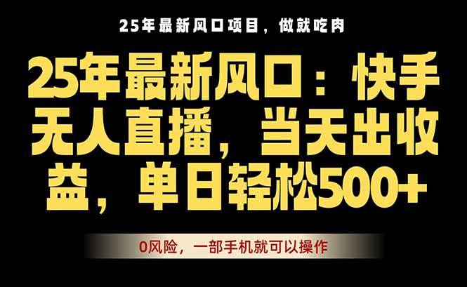 （16007期）25年最新无人直播玩法，当天秒出单，一部手机就可操作-微科网创