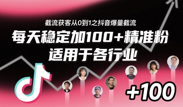 截流获客从0到1之抖音爆量截流,每天稳定加100+精准粉,适用于各行业-微科网创