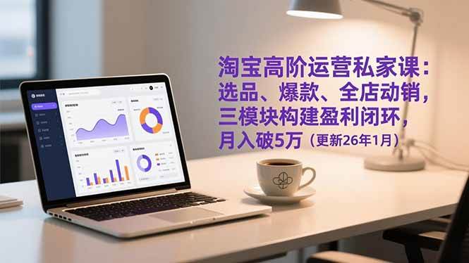 （17080期）淘宝高阶运营私家课：选品、爆款、全店动销，三模块构建盈利闭环，月入破5万（更新26年1月）-微科网创