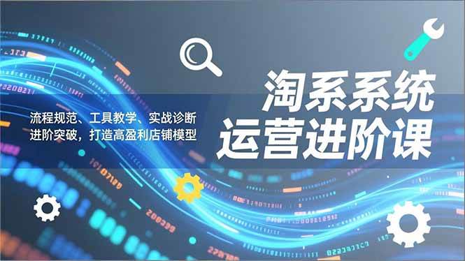 （16927期）淘系系统运营进阶课2.0，流程规范、工具教学、实战诊断，进阶突破，打造高盈利店铺模型-微科网创