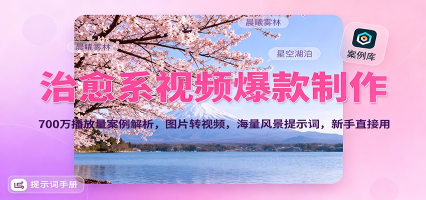 治愈系视频爆款制作,700万播放量案例解析,图片转视频,海量风景提示词,新手直接用 治愈系视频爆款制作,700万播放量案例解析,图片转视频,海量风景提示词,新手直接用