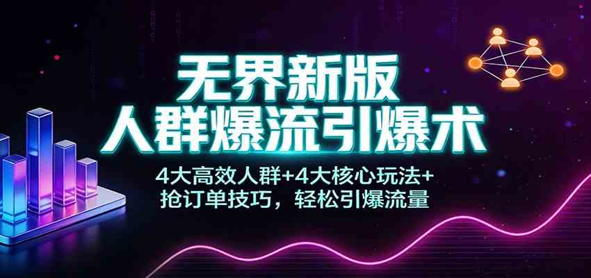 无界新版人群爆流引爆术：4大高效人群+4大核心玩法+抢订单技巧，轻松引爆流量-微科网创