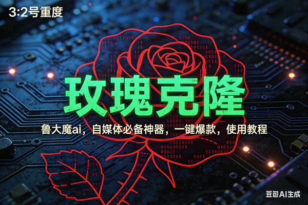 （17206期）玫瑰克隆神器，ai鲁大魔，自媒体必备工具，一键爆款神器，详细教程。