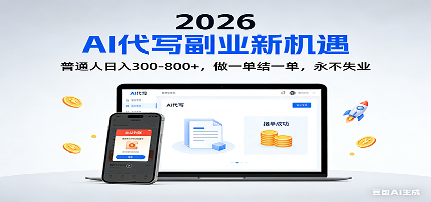 2026 副业首选!AI 代写日入 300-800,普通人0门槛,做一单结一单!-微科网创