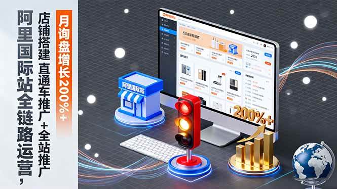 （16311期）阿里国际站全链路运营，店铺搭建+直通车推广+全站推广，月询盘增长200%+-微科网创