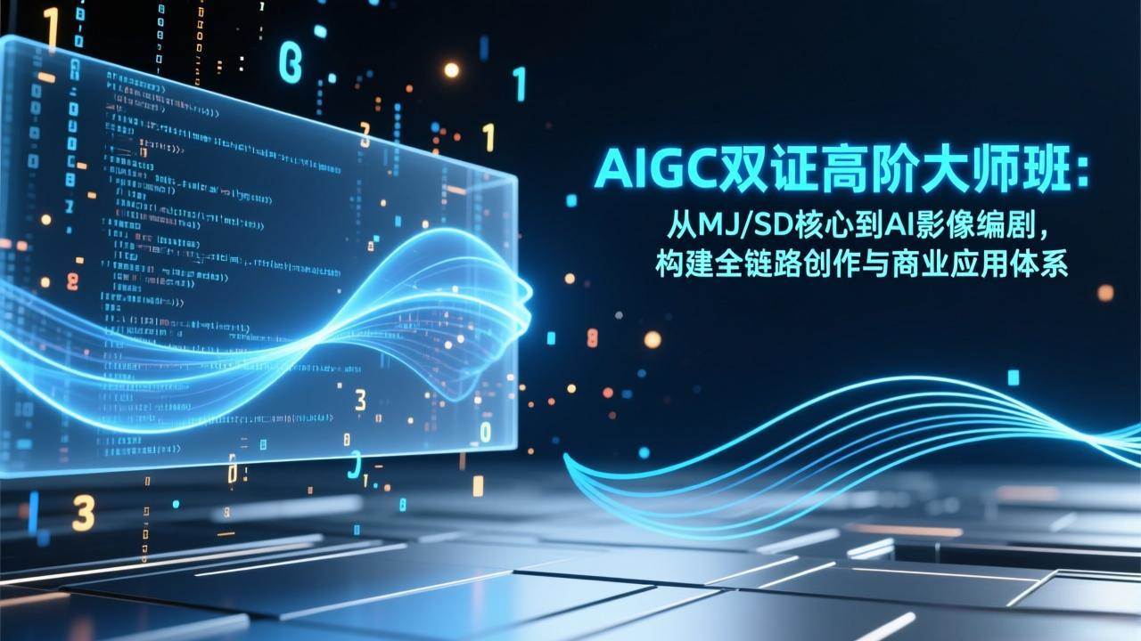 （17198期）AIGC双证高阶大师班：从MJ/SD核心到AI影像编剧，构建全链路创作与商业应用体系-微科网创