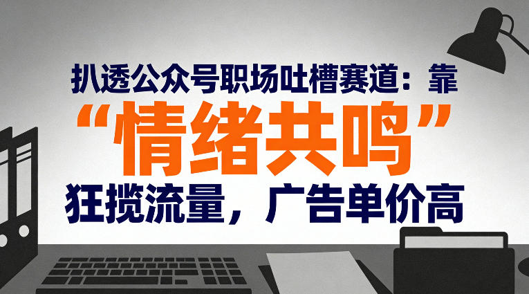 扒透公众号职场吐槽赛道：靠“情绪共鸣”狂揽流量，广告单价高-微科网创