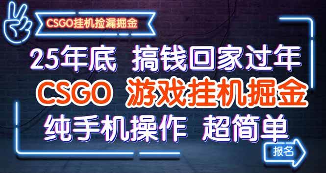 （16343期）25年底搞钱回家过年，CSGO游戏挂机掘金，纯手机操作超简单-微科网创