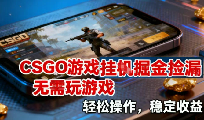 CSGO游戏挂G掘金捡漏，不需要玩游戏，操作简单，收益稳定【揭秘】-微科网创