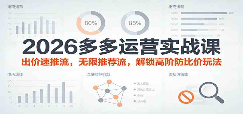 2026多多运营实战课：出价速推流，无限推荐流，解锁高阶防比价玩法（更新）-微科网创
