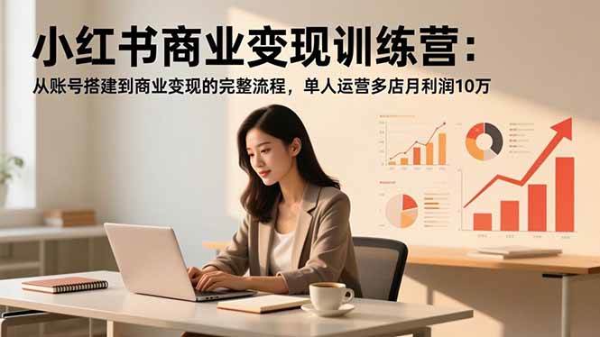 （16698期）小红书商业变现训练营：从账号搭建到商业变现的完整流程，单人运营多店月利润10万-微科网创