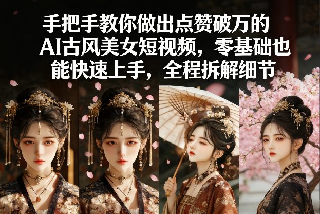 手把手教你做出点赞破万的AI古风美女短视频，零基础也能快速上手，全程拆解细节-微科网创