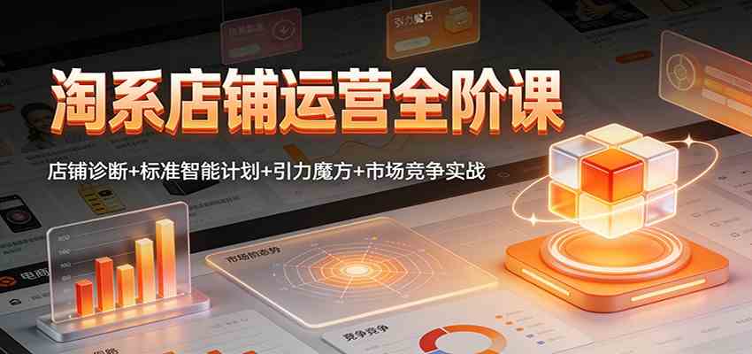 淘系店铺运营全阶课：店铺诊断+标准智能计划+引力魔方+市场竞争实战-微科网创