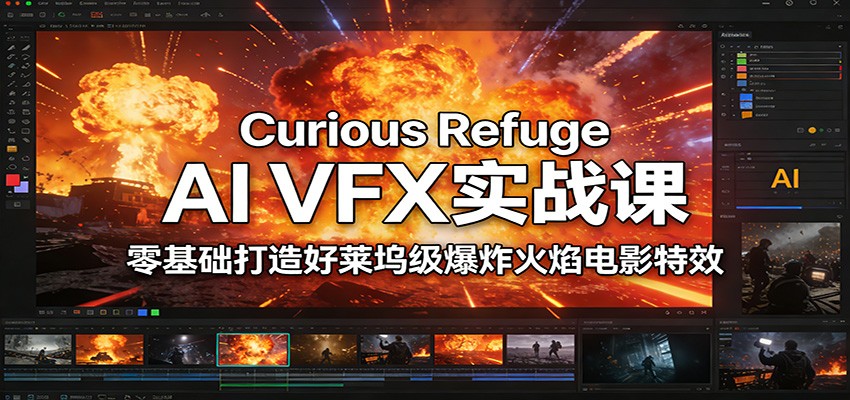 Curious Refuge AI VFX实战课，零基础打造好莱坞级爆炸火焰电影特效-微科网创