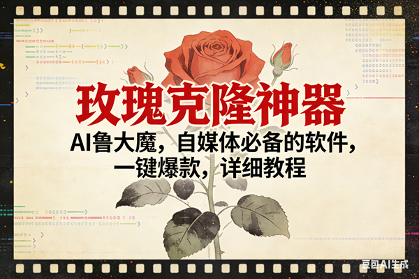 （17000期）玫瑰克隆神器，ai鲁大魔，自媒体必备，一键爆款，详细使用教程-微科网创