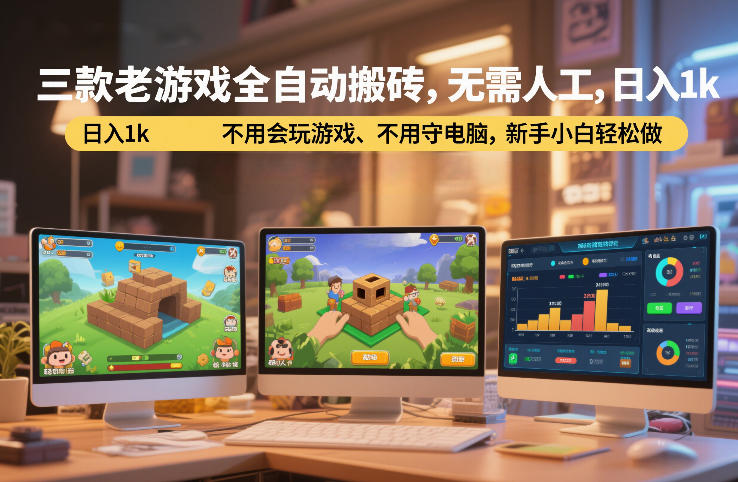 三款老游戏全自动搬砖,无需人工,日入1k,不用会玩游戏、不用守电脑,新手小白轻松做【揭秘】 三款老游戏全自动搬砖,无需人工,日入1k,不用会玩游戏、不用守电脑,新手小白轻松做【揭秘】