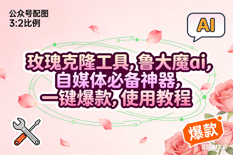 （16859期）玫瑰克隆，鲁大魔ai，自媒体必备神器，一键爆款工具，详细使用教程-微科网创