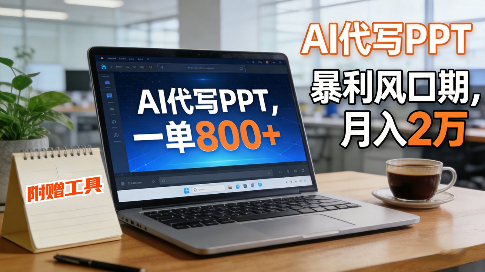 AI 代写做 PPT!一单狂赚 800+,风口期月入 2 万(工具 + 提示词直接送)-微科网创