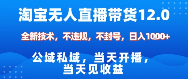 淘宝无人直播12.0,公域私域技术,不封号,不违规布局双十一流量风口,日入1k(独家技术)【揭秘】-微科网创