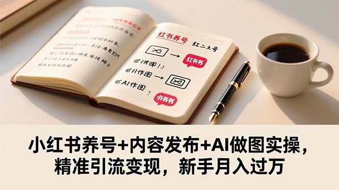 （16498期）小红书养号+内容发布+AI做图实操，精准引流变现，新手月入过万-微科网创