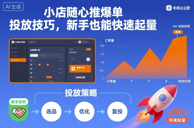 小店随心推爆单投放技巧，新手也能快速起量-微科网创