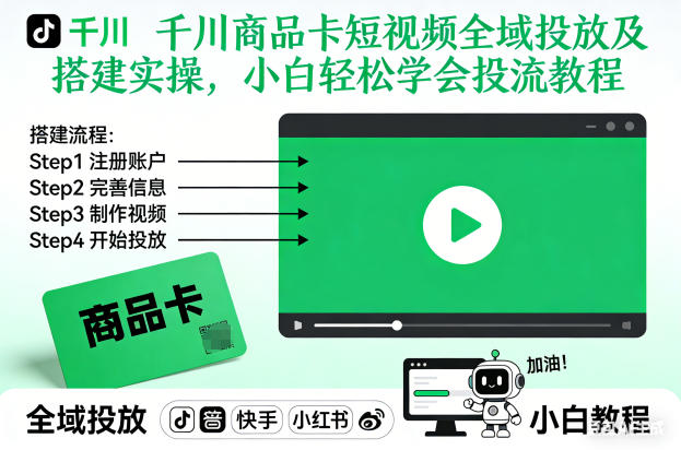 千川商品卡短视频全域投放及搭建实操，小白轻松学会投流教程-微科网创