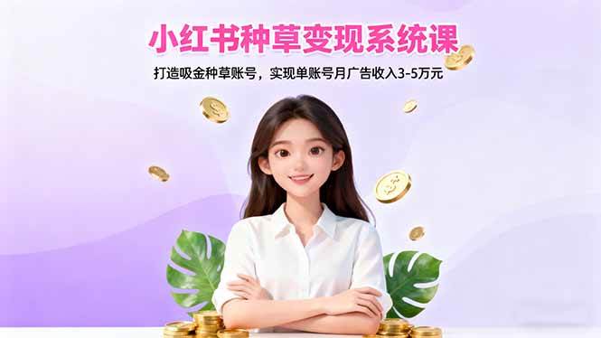 （16468期）小红书种草变现系统课：打造吸金种草账号，实现单账号月广告收入3-5万元-微科网创