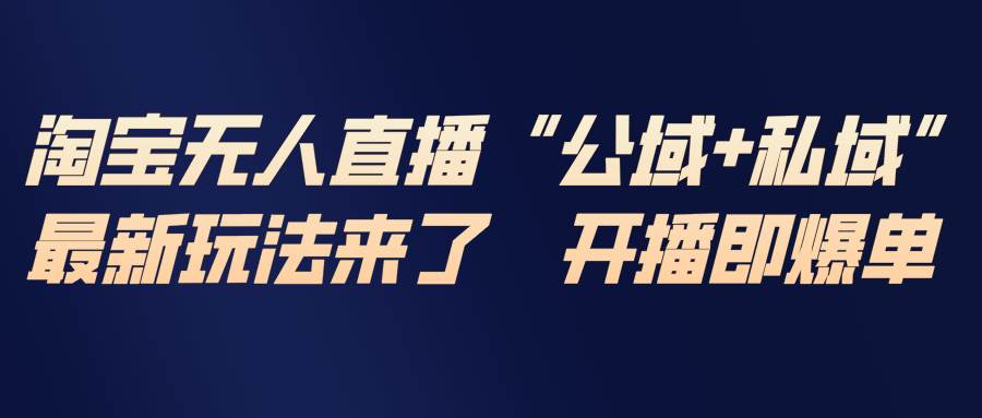 （17098期）淘宝无人直播最新玩法，包含私域和公域两种玩法-微科网创
