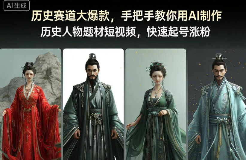历史赛道大爆款，手把手教你用AI制作历史人物题材短视频，快速起号涨粉-微科网创