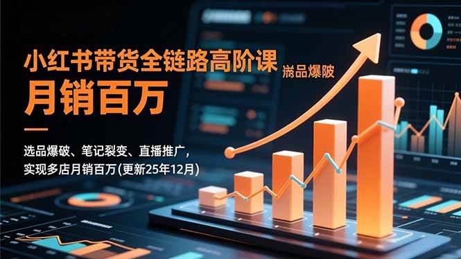 （16842期）小红书带货全链路高阶课，选品爆破、笔记裂变、直播推广，实现多店月销百万(更新25年12月)-微科网创