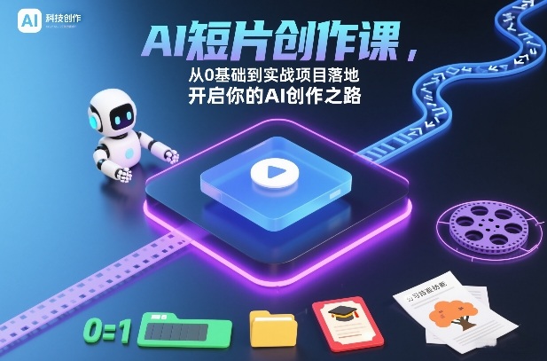 AI短片创作课，从0基础到实战项目落地，开启你的AI创作之路-微科网创