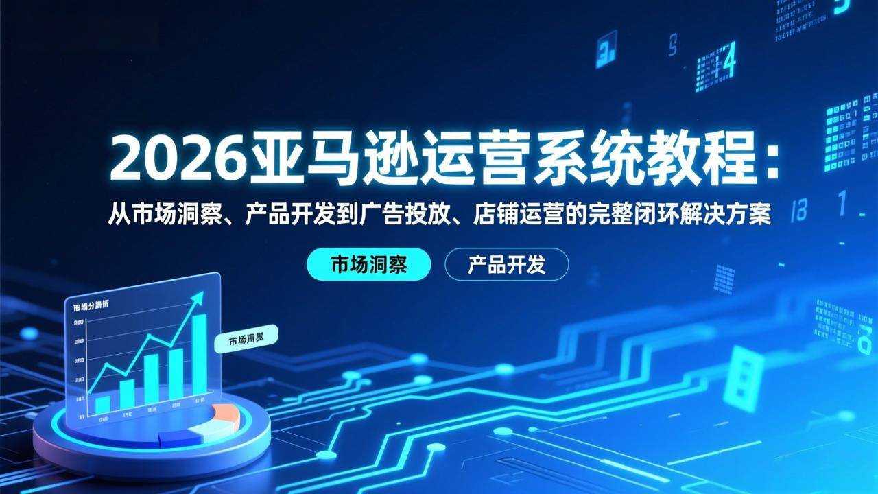 （17208期）2026亚马逊运营系统教程：从市场洞察、产品开发到广告投放、店铺运营的完整闭环解决方案-微科网创
