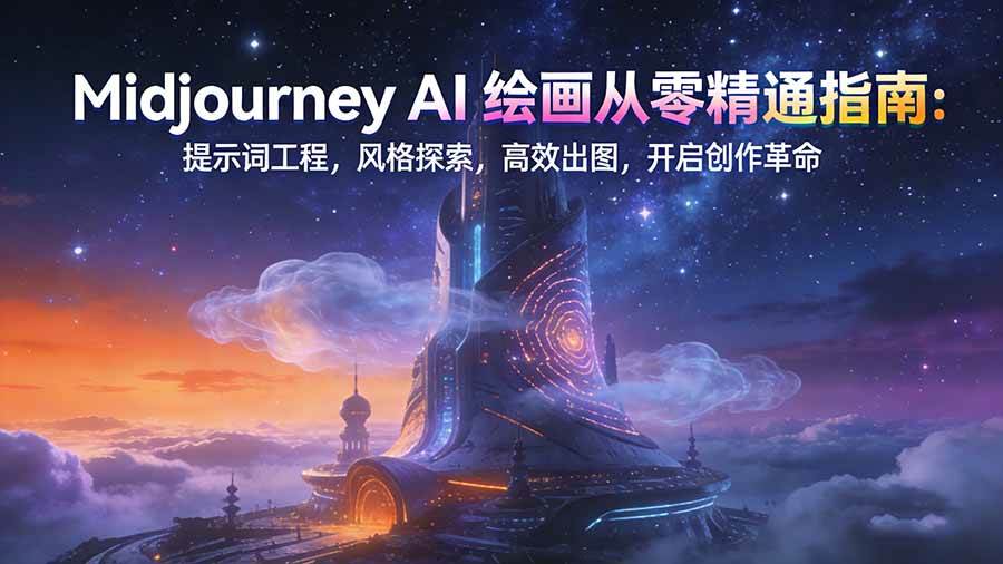 （17118期）Midjourney AI绘画从零精通指南：提示词工程，风格探索，高效出图，开启创作革命-微科网创