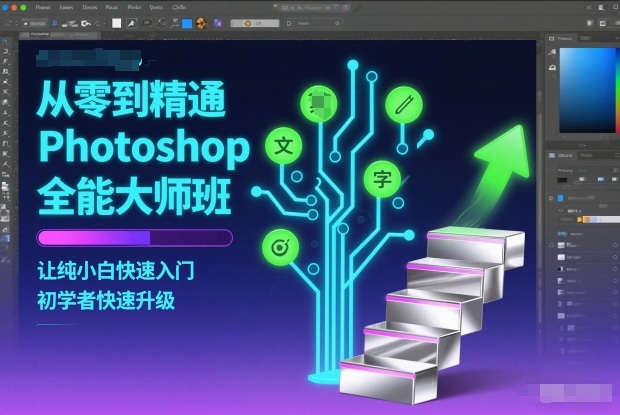 从零到精通Photoshop全能大师班，让纯小白快速入门，初学者快速升级-微科网创