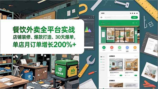 (16978期)餐饮外卖全平台实战,店铺装修、爆款打造、30天爆单,手把手教学,单店月订单增长200%+-微科网创