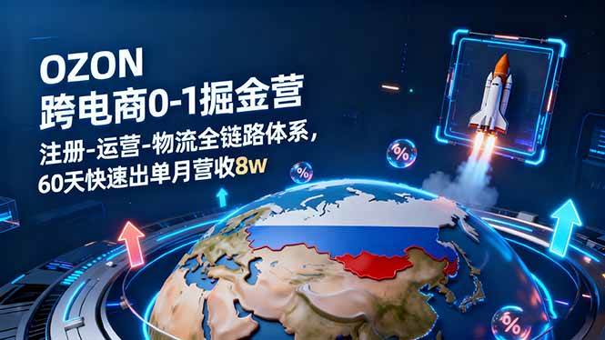 （16277期）OZON跨境电商0-1掘金营：注册-运营-物流全链路体系，60天快速出单月营收8w-微科网创