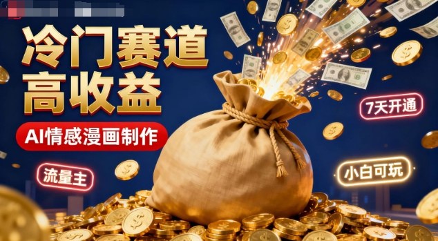 公众号冷门赛道，用AI做情感漫画，7天开通流量主，操作简单，小白可玩-微科网创