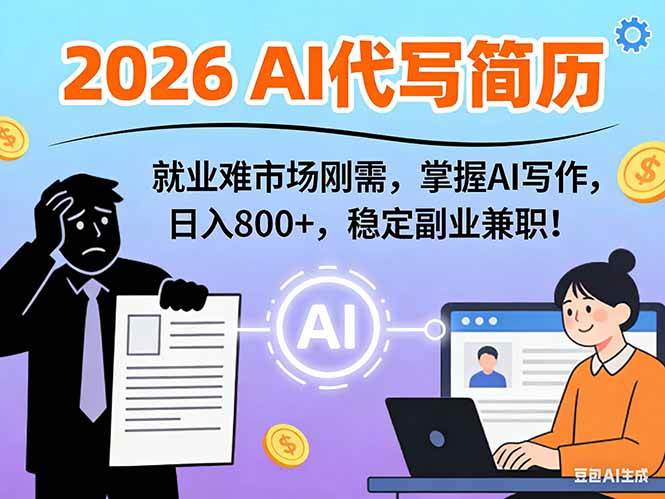 （17119期）AI代写简历，超暴利，用万能模板月入1-3万实战教程，2026年市场刚需！-微科网创