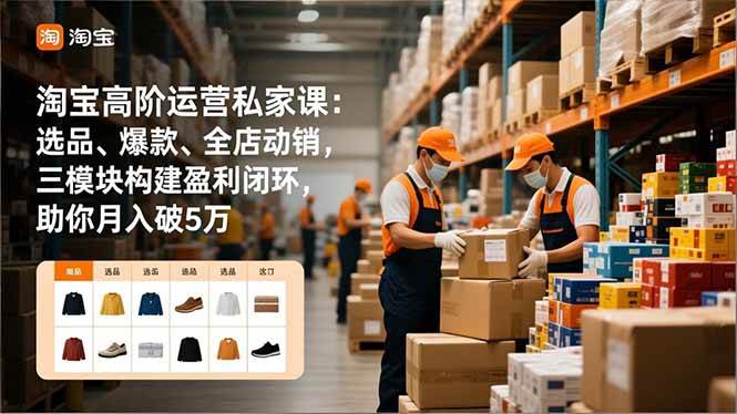 （16934期）淘宝高阶运营私家课：选品、爆款、全店动销，三模块构建盈利闭环，助你月入破5万（更新12月）-微科网创