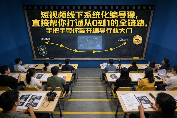 短视频线下系统化编导课，直接帮你打通从0到1的全链路，手把手带你敲开编导行业大门-微科网创