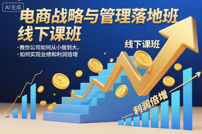 电商战略与管理落地班线下课,教你公司如何从小做到大,如何实现业绩和利润倍增【录音】-微科网创