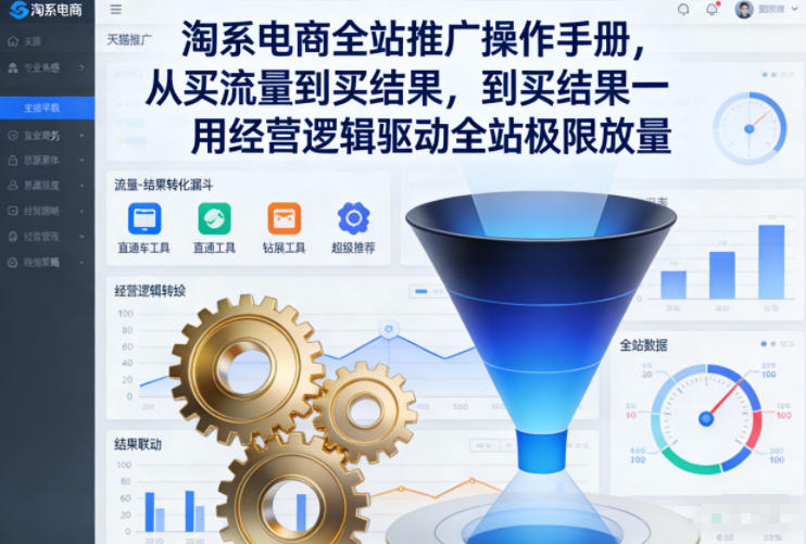 淘系电商全站推广操作手册，从买流量到买结果一用经营逻辑驱动全站极限放量-微科网创
