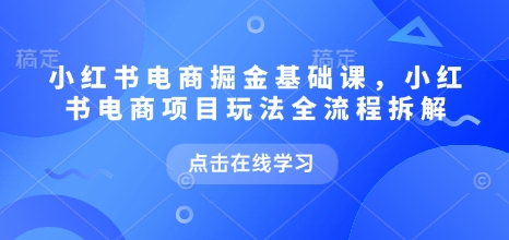 小红书电商掘金课，小红书电商项目玩法全流程拆解（更新9月）-微科网创