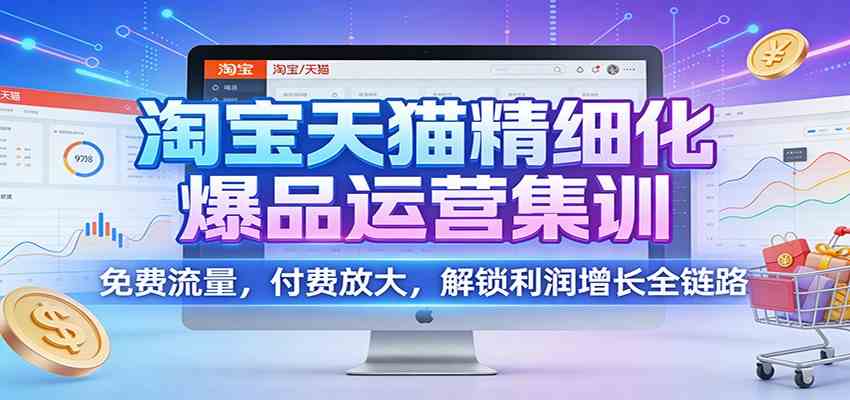 淘宝天猫精细化爆品运营集训:免费流量,付费放大,解锁利润增长全链路-微科网创