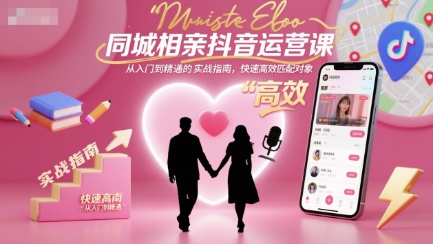 同城相亲抖音运营课，从入门到精通的实战指南，快速高效匹配对象-微科网创