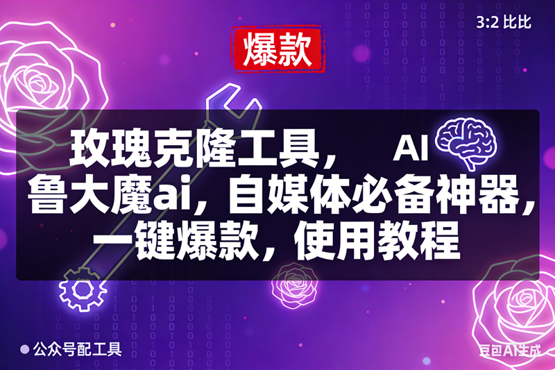 （16855期）玫瑰克隆，鲁大魔ai，自媒体必备神器，一键爆款工具，详细介绍和。使用教程-微科网创