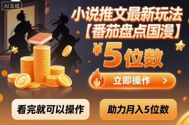 小说推文最新玩法，助力月入5位数【番茄盘点国漫】玩法，看完就可以操作-微科网创