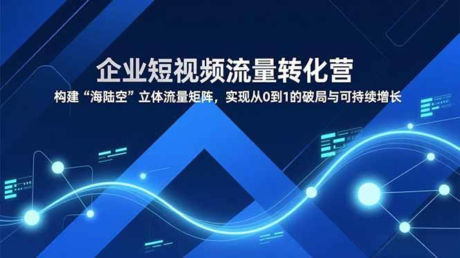 （16959期）企业短视频流量转化营，构建“海陆空”立体流量矩阵，实现从0到1的破局与可持续增长-微科网创